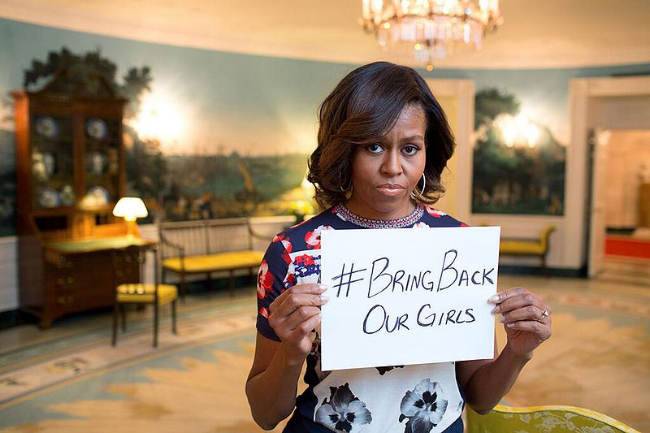 Michelle Obama, première dame des États-Unis dit #BringBackOurGirls cc Michelle Obama