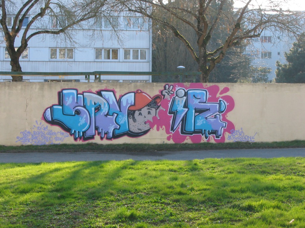 Le graffiti réalisé au collège Ernest Renan. Crédit photo : Cécile Rossard